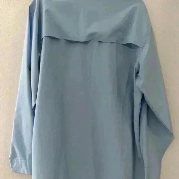 131.BIMINI BAY LONG SLEEVE SPF 30 BLOODGUARD Blue FISHING SUN SHIRT MEN'S SIZE L - Picture 4 of 6